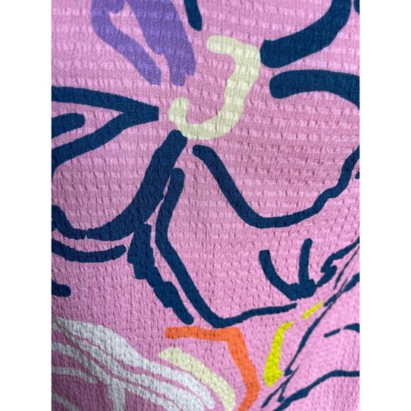 TANYA TAYLOR Painted Silk Blouse in Pink Size 4 - Picture 5 of 6